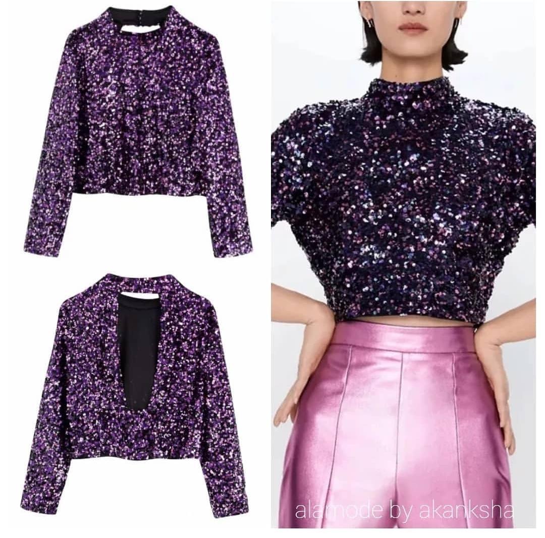 Dreamy Purple Sequined Top- On Preorder ...